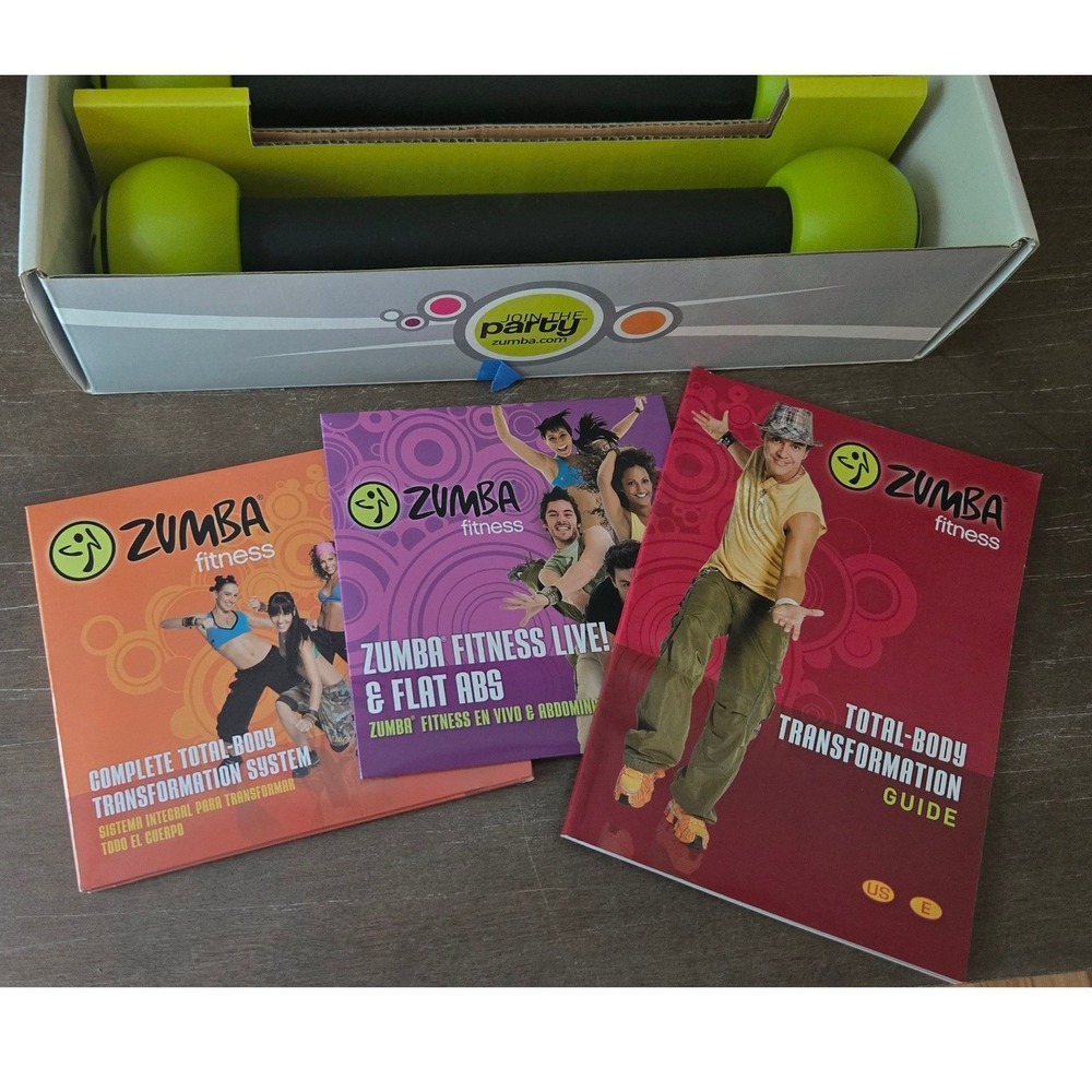 Zumba Fitness Total Body Transformation System DVD Set, Toning‎ Sticks, & Guide